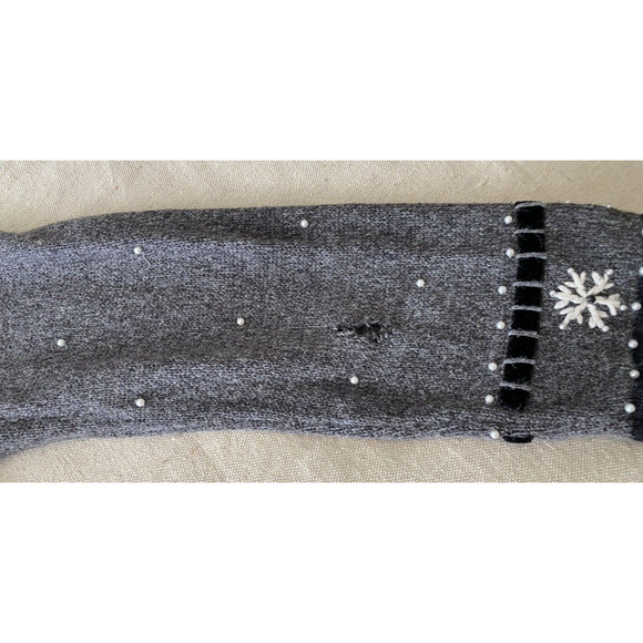 Vtg Timber Lea Cardigan Womens Medium Dark Grey Moose Holiday Zip Up Sweater - Picture 5 of 12